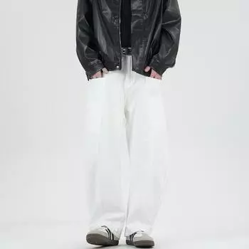 Новые весенне-летние брюки-шаровары, грязные брюки, выгоревшие уличные джинсы, брюки S белый