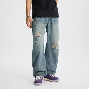 Новые весенне-летние джинсы Scimitar брюки-бананы рваные супермягкие свободные прямые широкие брюки S