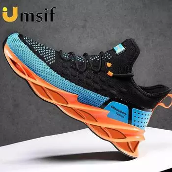 Новые весенне-летние сетчатые дышащие мужские кроссовки с лезвием подошвы, спортивные повседневные кроссовки