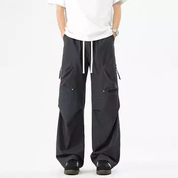 Новые весенне-осенние широкие американские рабочие брюки для мужской моды, прямые брюки в стиле хай-стрит M
