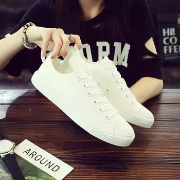 Новые весенне-осенние студенческие туфли на шнуровке для пар из дышащего парусинового материала для мужчин и женщин, низкие повседневные туфли для молодежи, мужская обувь 39