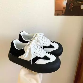 Новые весенне-осенние женские парусиновые кроссовки женские модные повседневные туфли на платформе женские туфли на плоской подошве кроссовки на шнуровке женские кроссовки 35