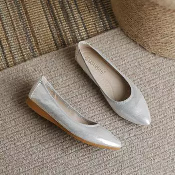 Новые весенне-осенние женские туфли на мягкой подошве, повседневные, модные, без застежек, легкие туфли больших размеров с закрытым носком 36