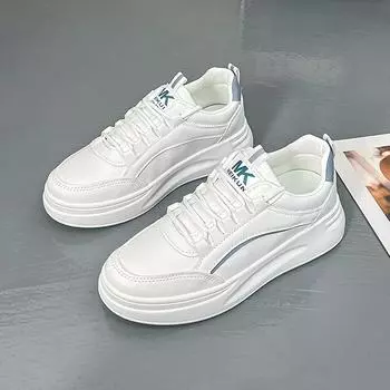 Новые весенние белые туфли, женские универсальные женские дышащие туфли для доски, женская обувь на толстой подошве 35