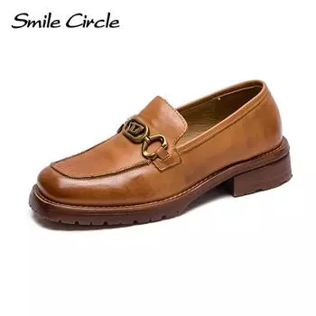 Новые весенние цветные туфли в стиле ретро с ручной протиркой из конской кожи, удобная женская обувь со стременами Lefou