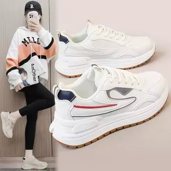 Новые весенние дышащие повседневные женские туфли летние кроссовки женские с толстой подошвой увеличивающие рост для ходьбы спортивные кроссовки 35