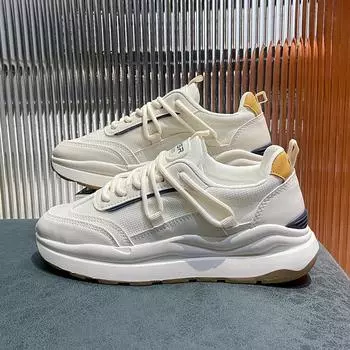 Новые весенние дышащие сетчатые спортивные туфли белого цвета 35 белый