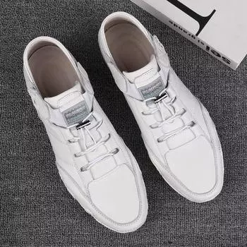 Новые весенние дышащие туфли для вождения, мужская модная обувь, мужская повседневная кожаная обувь, белые кожаные туфли 38