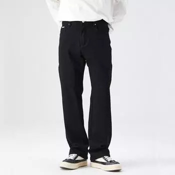Новые весенние джинсы мужские американские ретро прямые зауженные брюки S чёрный