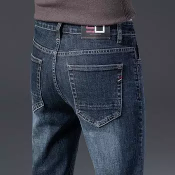Новые весенние джинсы, мужские трендовые эластичные мужские весенне-осенние модели, тонкие прямые летние повседневные длинные брюки, свободные 28