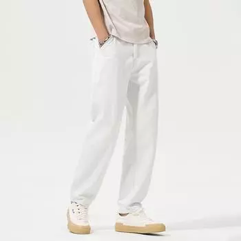 Новые весенние джинсы свободные белые микро-конусные свободные брюки гаремы 28 слоновая кость