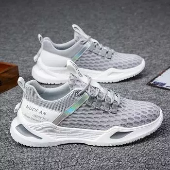 Новые весенние и летние мужские дышащие кроссовки, легкие повседневные кроссовки с нескользящей сеткой, кроссовки для бега 39 белый