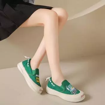 Новые весенние и летние туфли на платформе Graffiti Board 35 зелёный