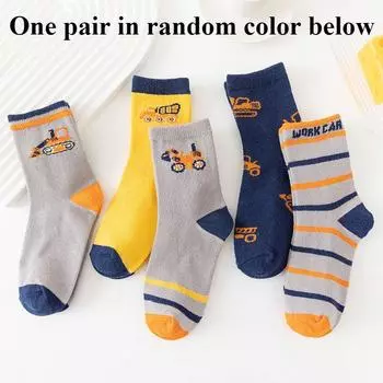 Новые весенние и осенние детские носки, носки для мальчиков до середины икры с рисунком инженерной техники, симпатичные хлопковые носки XL size (recommended for 9-12 years old)