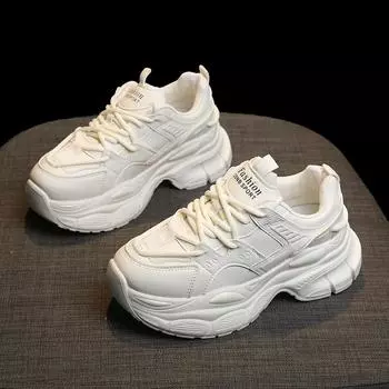 Новые весенние массивные повседневные удобные женские вулканизированные туфли, нескользящие уличные кроссовки на шнуровке для женщин, Zapatillas Mujer 35