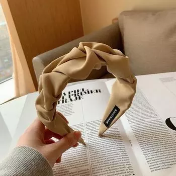 Новые весенние модные аксессуары для волос для женщин, большая повязка на голову с бантом, однотонная, свежая повязка для волос, черная, подарки