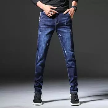 Новые весенние мужские корейские облегающие эластичные брюки, модные простые трендовые джинсовые брюки 27