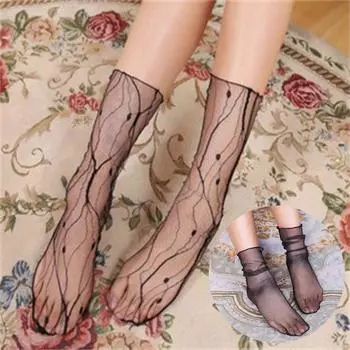 Новые весенние носки и носки до середины икры, сетчатые летние, тонкие, собственного производства и самостоятельной продажи 40*9cm чёрный