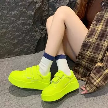 Новые весенние/осенние женские туфли классические женские массивные кроссовки с круглым носком вулканизированные туфли 35