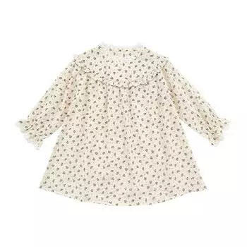 Новые весенние платья принцессы для девочек, детское кружевное платье с длинными рукавами и цветами, детская одежда 80