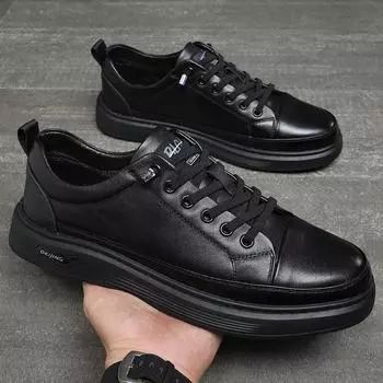 Новые весенние слипоны из воловьей кожи с верхним слоем, мужские универсальные повседневные модные туфли из натуральной кожи на плоской подошве, мужская обувь для мальчиков 38