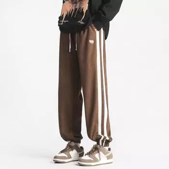 Новые весенние свободные брюки для пар, мужские спортивные брюки с прямыми штанинами, модные повседневные спортивные штаны M белый
