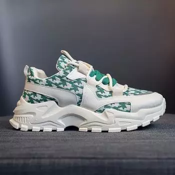 Новые весенние тканые туфли для пап на толстой подошве, женская повседневная спортивная универсальная модная нишевая обувь 36