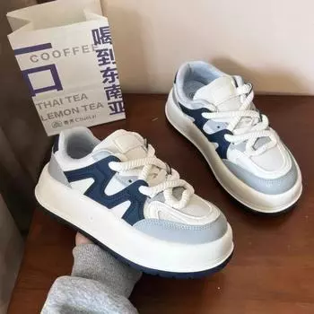 Новые весенние женские повседневные туфли на платформе, белые дышащие женские кроссовки на шнуровке, модные корейские женские теннисные туфли 35