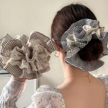 Новые винтажные большие женские кружевные резинки для волос, эластичная резинка для волос, держатель для хвоста, обруч для волос, резинка для волос, женские аксессуары для волос, головные уборы бездна