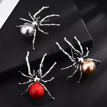 Новые винтажные броши-булавки в виде паука и жемчуга, корейские модные булавки на лацкан в виде насекомых, значки на корсаж, ювелирные изделия, подарки для женщин и мужчин, аксессуары