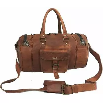 Новые винтажные кожаные сумки ручной работы из натуральной козы для спортзала, дорожные сумки для багажа 14 x 8 x 8 in коричневый