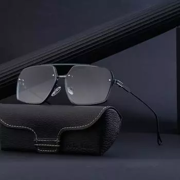 Новые винтажные металлические солнцезащитные очки с двойным лучом для мужчин. Солнцезащитные очки для вождения с ромбовидной кромкой для женщин.