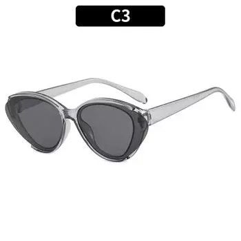 Новые винтажные солнцезащитные очки «кошачий глаз» с выпуклыми линзами, ретро солнцезащитные очки в оправе UV400, модные модные уличные очки