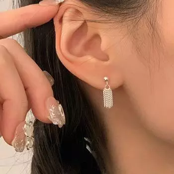 Новые винтажные универсальные шикарные серьги Galaxy Falls Серьги-гвоздики с цепочкой из бус и бахромой