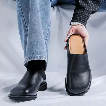 Новые винтажные универсальные тапочки Boken на блочном каблуке с квадратным носком, тапочки без застежек, парные тапочки 91519-91518-R 38