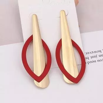 Новые винтажные увеличенные серьги для женщин, металлические лакированные листья, модные индивидуальные универсальные модные аксессуары для женщин зелёный