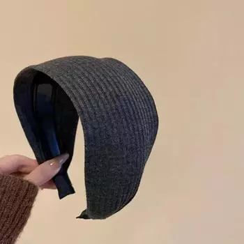 Новые винтажные вязаные тканевые повязки на голову для женщин, однотонные, с широкой полоской, повязка для волос с высоким верхом, нескользящие, элегантные аксессуары для волос