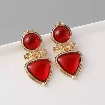 Новые винтажные высококачественные серьги-гвоздики для женщин, ретро-стеклянные, темпераментные, элегантные, дворцовые серьги, модные, банкетные, дизайнерские, подвески красный