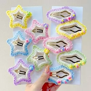 Новые винтажные заколки для волос с облаками и звездами, модные вязаные заколки для волос, заколки для волос, заколки для волос, детские аксессуары для волос, корейские головные уборы