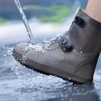 Новые водонепроницаемые бахилы силиконовые противоскользящие резиновые сапоги унисекс кроссовки протектор для улицы дождливый день протекторы обувь чехол M fit shoes 34-36 белый