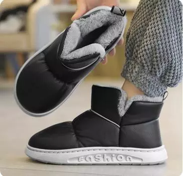Новые водонепроницаемые женские зимние ботинки, зимние нескользящие утолщенные плюшевые ботильоны, женские теплые ботинки с мягкой подошвой и хлопковой подкладкой 40-41 серый