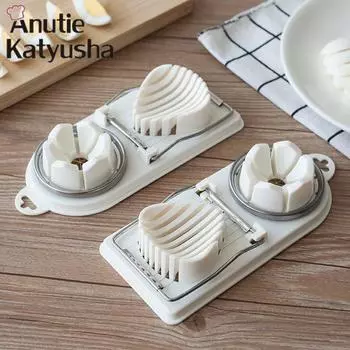 Новые волшебные красочные новые резаки для яиц двойного назначения, яйцерезка, разделитель яиц, креативные кухонные гаджеты, инструменты White