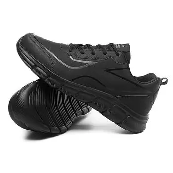 Новые воздушные кроссовки, мужские дышащие кожаные кроссовки, подростковая мужская обувь, спортивная обувь, модная молодежная обувь с мягкой подошвой 39 чёрный