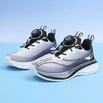 Новые вращающиеся кнопки для мальчиков дышащая сетчатая обувь для бега молодежная спортивная обувь детская противоскользящая одежда для гонок студентов 35