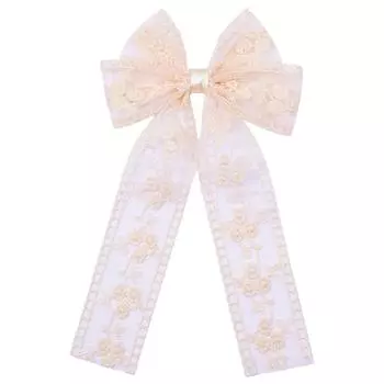 Новые вышитые банты для волос Кружевные большие банты Заколка для волос Женская элегантная пружинная заколка Весенне-летние аксессуары для волос Женские заколки 1Pcs