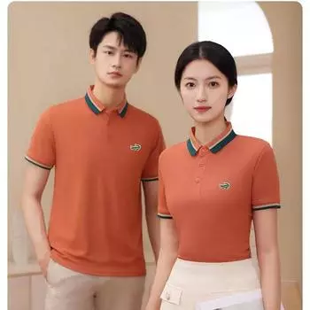 Новые вышитые мужские и женские рубашки поло на весну/лето 2024, высококачественные хлопковые быстросохнущие рубашки поло L чёрный