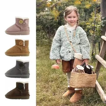 Новые высокие бархатные зимние сапоги для детей из водонепроницаемого хлопкового материала 22 верблюд