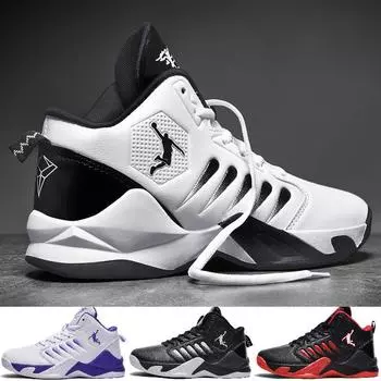 Высокие баскетбольные кроссовки, мужские уличные кроссовки, мужские износостойкие туфли на воздушной подушке, дышащая спортивная обувь, парная обувь унисекс 37 белый