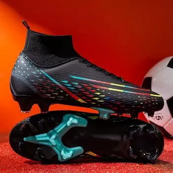 Новые высокие футбольные бутсы мужские TF сломанные ногти AG длинные шипы студенческие молодежные игровые тренировочные бутсы детские 36