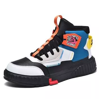 Новые высокие кроссовки, мужские модные ботильоны для мужчин, уличная прогулочная обувь в стиле панк, кроссовки хорошего качества, мужская повседневная спортивная обувь 39 белый